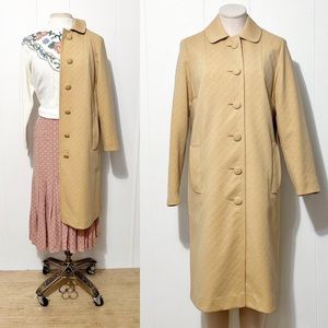 60s Tan Textured Car Coat ft. Front Pockets | Vintage
